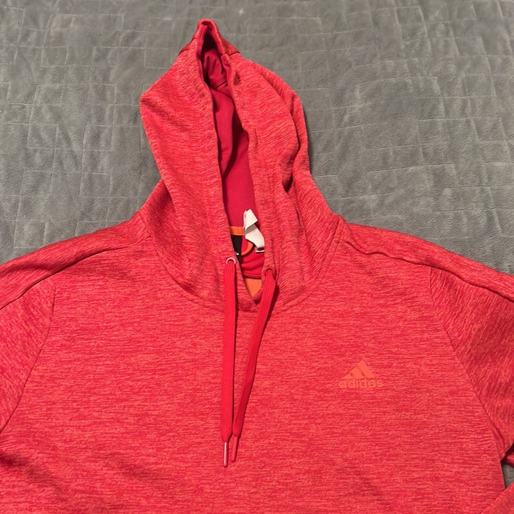Adidas Climawarm Hooded Sweatshirt, Hoodie, Red, Size M - Picture 3 of 9